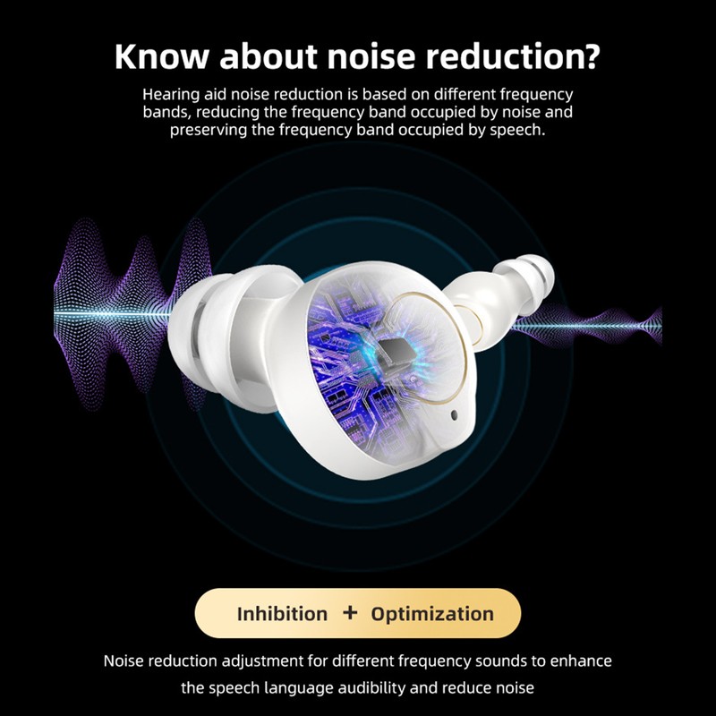 1 Pair Ear Canal Magnetic Charging Hearing Aids Intelligent Noise