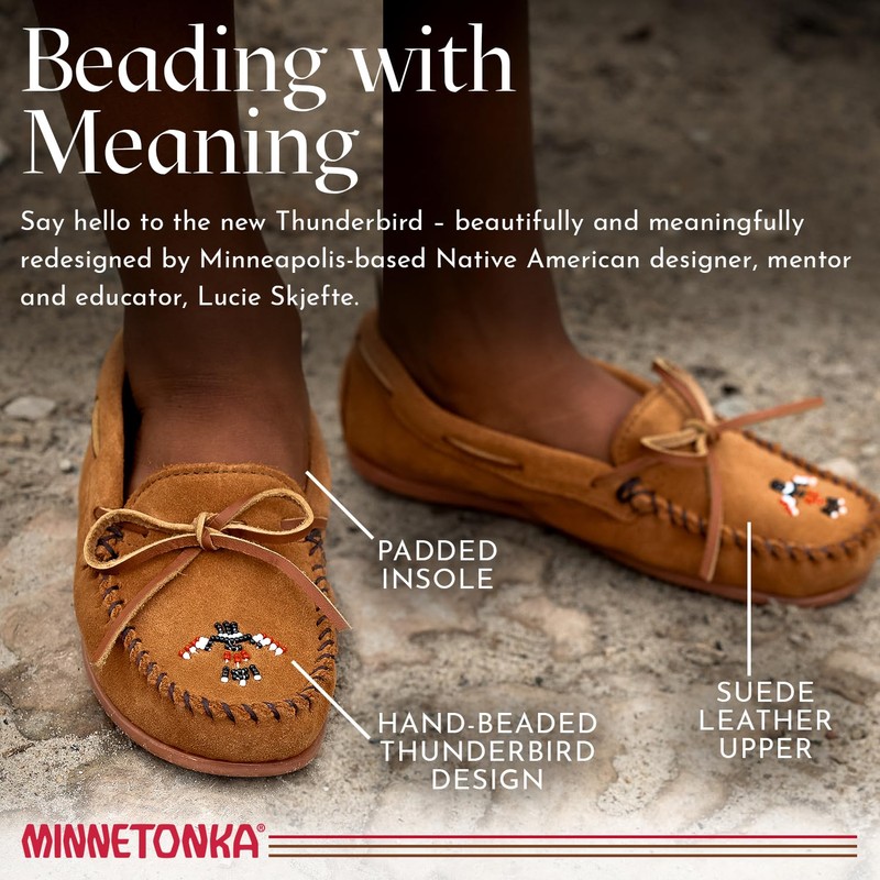 Minnetonka Children’s Thunderbird “Animikii” Hardsole - Moccasins for Kids with