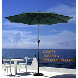 BELLRINO DECOR Replacement Hunter Green Strong & Thick Umbrella Canopy for 9ft 8 Ribs Hunter Green (Canopy Only)