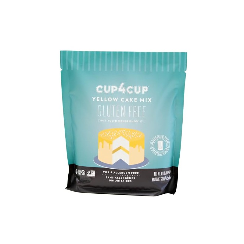 Cup4Cup Yellow Cake Mix, 1.3 Pounds, Certified Gluten Free, Non-GMO,