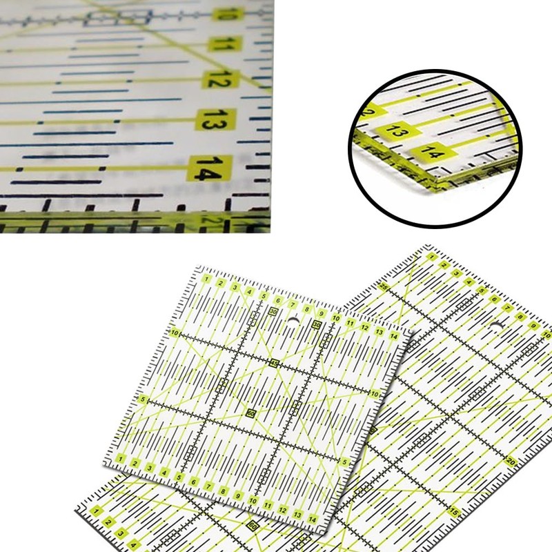 Vasemele Pack of 2 inch ruler patchwork ruler 15 cm