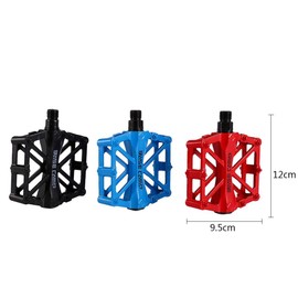 Rotekt Pedales De Bicicleta, 3 Colores Brillantes Pedales De Aluminio Duraderos De 1 Par Pedal De Bicicleta Antideslizante De Plataforma Plana(01)
