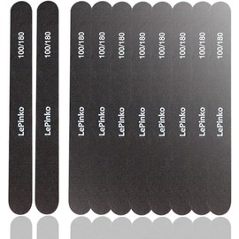 Juego de 10 limas de uñas de doble cara de grano 100/180, limas de pulido de uñas lavables para uso en salón de belleza, herramienta profesional de ma