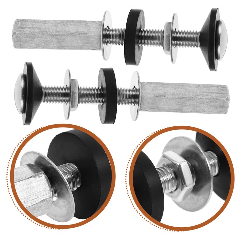 Mipcase 2pcs Toilet Tank Bolts and Gaskets Set with Leakproof