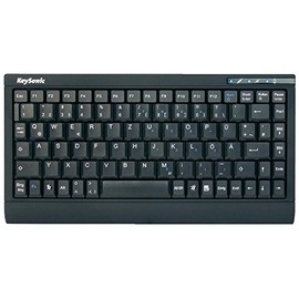 KeySonic ACK-595C+, Mini, Wired, USB + PS/2, Black