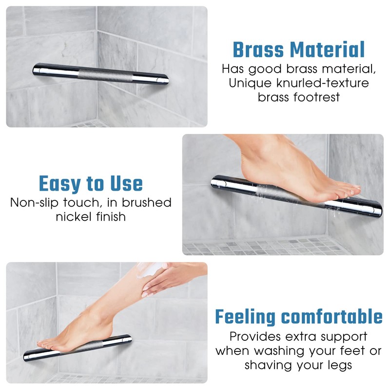 Sanliv Corner Shower Foot Rest for Shaving Legs,Chrome Pedicure Foot