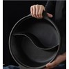 Cast Iron Hot Pot with Divider, 12.5 Inch Dual-Sided Shabu
