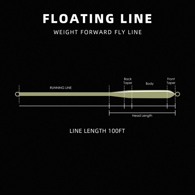 SF Weight Forward Fly Fishing Line Floating Welded Bow #Moss
