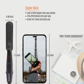 LOVANI Mini Flat Iron, Tourmaline Ceramic Small Hair Straightener, Dual Voltage Travel Hair Iron for Worldwide Use, Portable Mini Straightener with Insulated Bag