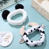 NOLITOY 2pcs Makeup Headband Cow and Panda Spa Headbands for