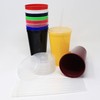 Rolling Sands 22 oz Reusable Plastic Cups with Lids, 10