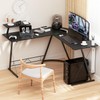 MoNiBloom L Shaped Gaming Desk Computer Corner Table with Metal