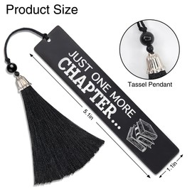 DYJYBMY Just One More Chapter Engraved Metal Bookmark, Stainless Steel Bookmark for Women Book Lover, Funny Valentine Birthday Gifts for Her Bookworm Teacher Book Club Friend, Graduation Season Gifts