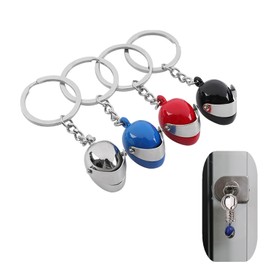 Zhouocea 4 PCS Helmet Keychain Creative Motorbike Keyring 3D Mini Metal Helmet Keychain Motorbike Accessories for Women Men