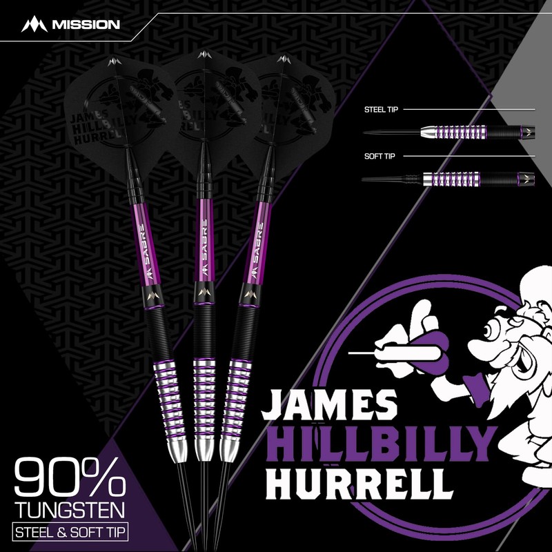 Mission Darts James Hurrell | 90% Tungsten Steel Tip Darts