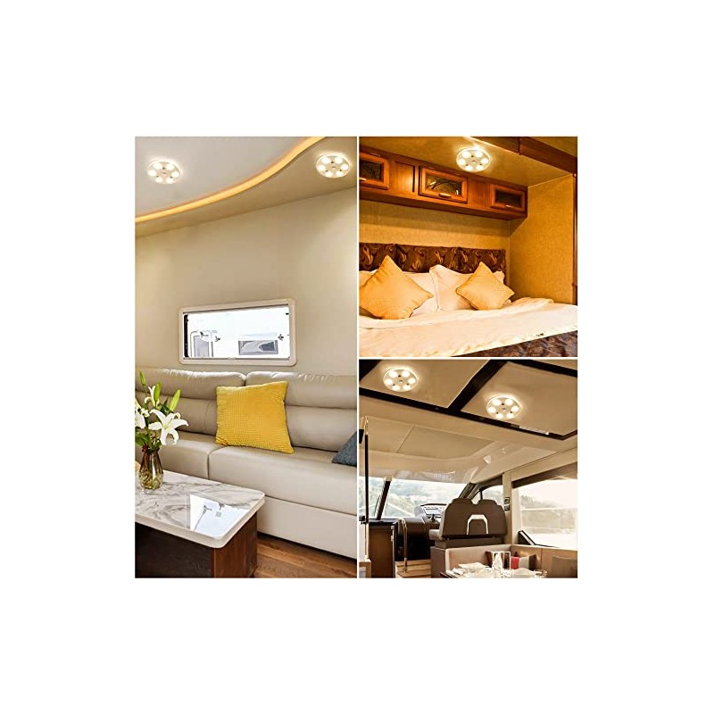 LED RV Dome Light, 12V Dimmable Ceiling Light with Touch