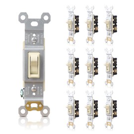 TOPELER Single Pole Toggle Light Switch, 15 Amp, 120 Volt, Framed, Electrical Wall Replacement, Residential and Commercial Grade, 10 Pack, Ivory