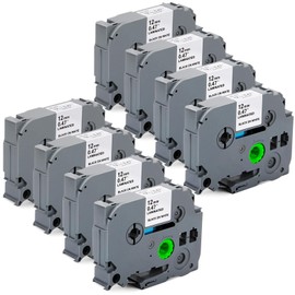 Replacement for Brother Label Maker Tape, P-Touch Label Tape, Tz 231 Tape 12mm 0.47 Laminated Black on White, Compatible with Brother PT-D210 H110 D220 D400 D410 D600, 8-Pack