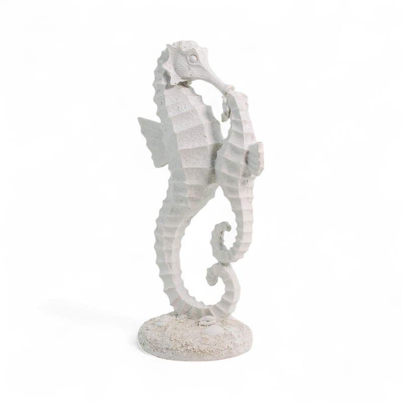 Artificial Seahorse 14 x 24 cm White Sea Decoration Mediterranean