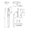 Securistyle Virage CB09WHL Cockspur Window Handle (White) - Left, 9mm