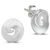 Vinani 2OSP Spiral Stud Earrings Small Round Open Playful Brushed