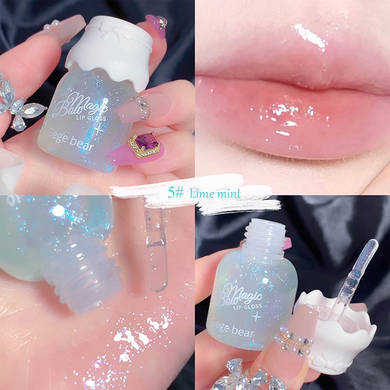 5 Colours Shimmer Lip Gloss Set Mrettick Hydrating Lip Glow