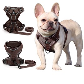 Zunea Pet Dog Harness for Small Dogs No Pull Puppy Vest harness Lead Set Adjustable Reflective Breathable Mesh Vest Harnesses Chihuahua Yorkie Harness Escape Proof for Walking Training Brown XL