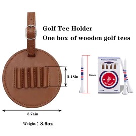 LH90H Golf Tee Holder for Bag, Golf Tee Carrier with 10 PCS Wooden Golf Tees 2-3/4 inch, Golf Accessories for Men and Women, Golf Bag Accessory and Golf Gift (Black)