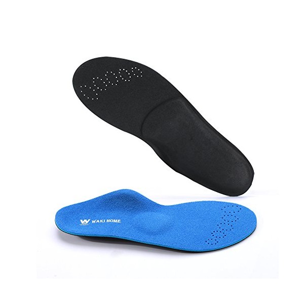 WAKI HOME Orthotics Insoles/Inserts/Pads with Arch Supports for Flat Feet,Plantar Fasciitis,Feet Pain,Pronation,Metatarsal Support for Men and Women