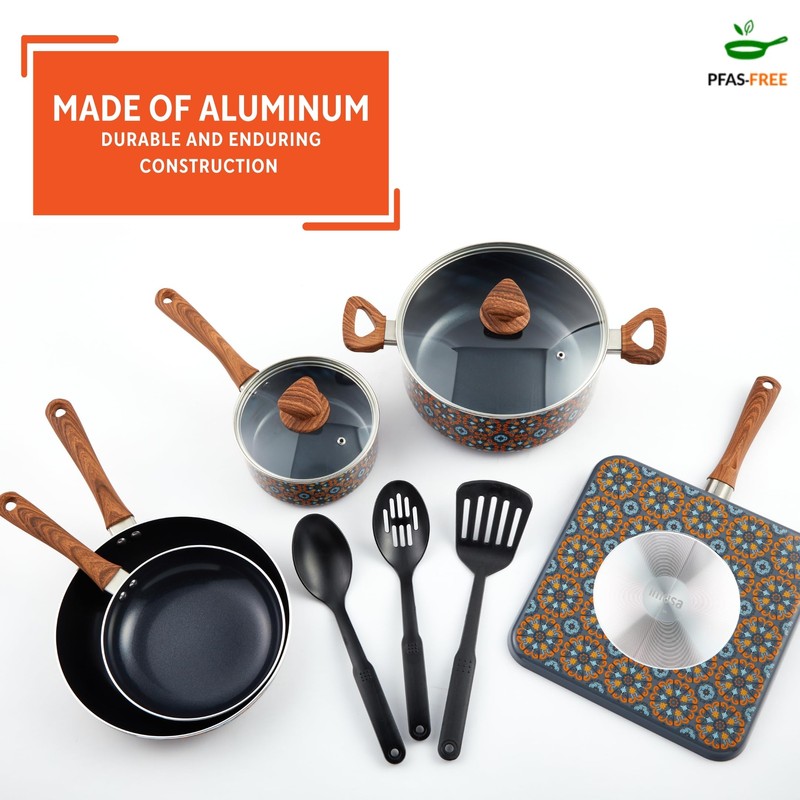 IMUSA 10pc Mexican Talavera Design Cookware Set with Tools