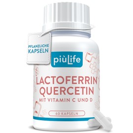 Lactoferrin 200 mg PiùLife with Quercetin + Vitamin C & D - 60 Capsules
