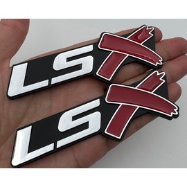 3D Self-Adhesive Side Fender Rear Emblem Nameplate Letter Sticker 3D Badge Decal Compatible with LSX 2PC (Chrome Red)
