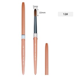 KADS 100% Kolinsky Sable Acrylic Brush Nail Brush for Acrylic Application Round Head Curly Nail Art Brush Manicure Tool (12#)