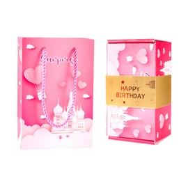 Happy Birthday Money Box Explosion Gift Box, Pop Up Explosion Box with Confetti Folding Bouncing Gift Box Surprise Box Gift Box, Birthday Presents for Her Girls Women Party Decorations