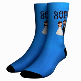SocratesArt Game Over Wedding Socks Funny Groom Bride Novelty Gift for Men Women Bachelor Party Husband Wife