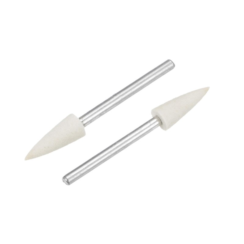 uxcell 6mm Wool Felt Mounted Points Conical Polishing Bits Burrs