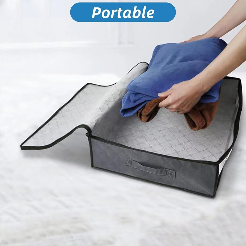 Underbed Storage Bags Clothes Storage Boxes - 40L Foldable Bedding
