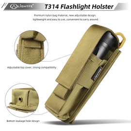 LIGHTFE Flashlight Holster Flashlight Holder Molle Torch Nylon Holster Pouch Suitable for Flashlights with a Maximum Diameter of 4.5CM（1.77 inches and a Length of 15CM-20CM（6-8 inches Gold