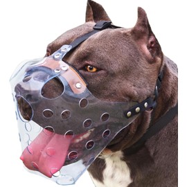 Mayerzon Pitbull Muzzle, Basket Muzzle for Large Dogs Rottweiler to Prevent Biting Chewing Scavenging, Breathable Dog Mouth Guard for Grooming Vet Visits That Allows Panting Drinking