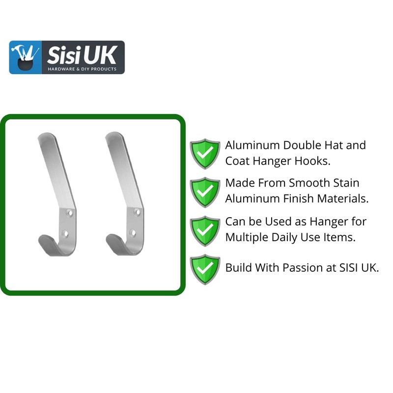 Aluminum Double Hat and Coat Hanger Hooks Coat Dress Robe