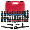 LLNDEI 27Pcs 3/8" Impact Socket Set, Metric(8-22mm) & SAE(5/16"-3/4")