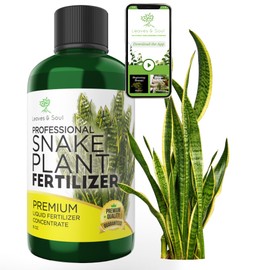 Professional Liquid Snake Plant Fertilizer | 3-1-2 Concentrate for Plants and Flowers | Multi-Purpose Blend & Gardening Supplies | 8 oz Bottle