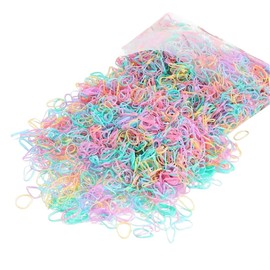 Mini Hair Elastics, 1000 Pack, Multicolor Rubber Bands for Braids and Hairstyling