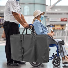 Wheelchairs Storage Bag, Waterproof Large Folding Chair Cover Carrying Bag, Black Heavy Duty Carrying Bag for Folding Wheelchairs, Folding Walker, Transport Chair