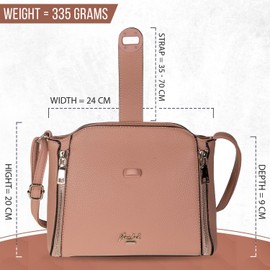 Mabel Womens Zip Detailed Small Tote Pu Leather Casual Travel Ladies Crossbody Shoulder Messenger Bag - Irina (Cream)