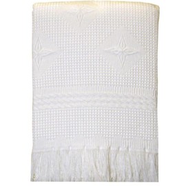 BabyPrem Baby Large Soft Acrylic Stars Shawl Blanket 122 x 122cm White