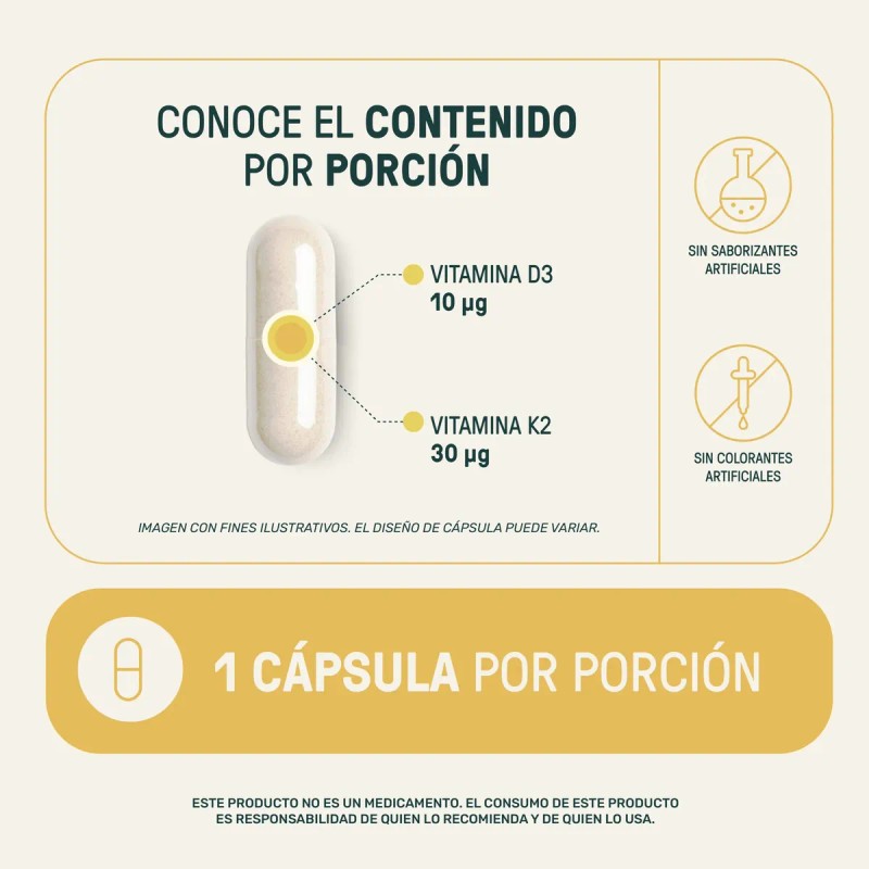 Suplemento Cápsula Life360 Life 360 K2d3 Almidón Maíz Vitaminas 480mg