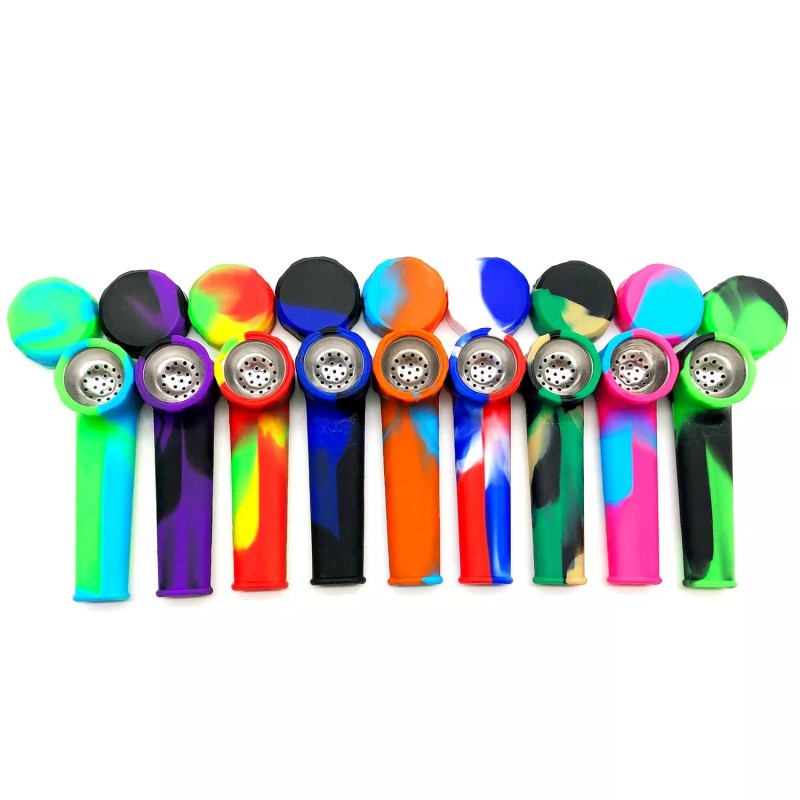 Unbranded 5PCS 3.4'' Mini Silicone Smoking Hand Pipe with Metal