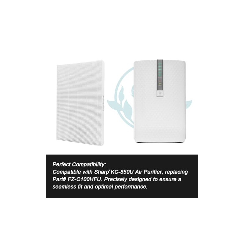 KC-850U Replacement HEPA Filter Compatible with Sharp Air Purifier KC-850U,