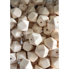 Unbranded 25 Qty 14mm White Navajo Hexagon Silicone Beads, Loose Beads